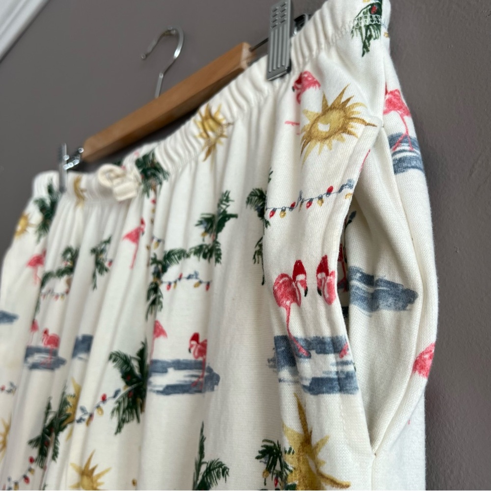 Burt’s Bees Baby Adult Tropical Christmas Flamingos PJ Lounge Pants XXL * Stains - Picture 4 of 16